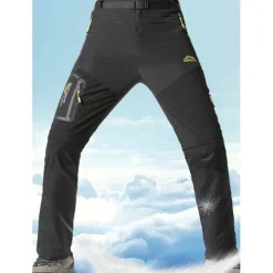 Men's Convertible Zip Off Pants Hiking Pants Trousers Summer Outdoor Waterproof Windproof Breathable Quick Dry Pants / Trousers Bottoms Elastic Waist Black Army Green Camping / Hiking Fishing Hiking