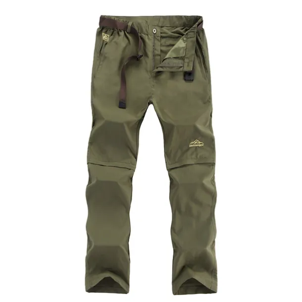 Men's Convertible Zip Off Pants Hiking Pants Trousers Summer Outdoor Waterproof Breathable Quick Dry Multi Pockets Pants / Trousers Bottoms Elastic Waist Army Green Khaki Camping / Hiking Fishing