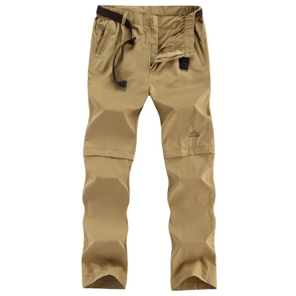Men's Convertible Zip Off Pants Hiking Pants Trousers Summer Outdoor Waterproof Breathable Quick Dry Multi Pockets Pants / Trousers Bottoms Elastic Waist Army Green Khaki Camping / Hiking Fishing