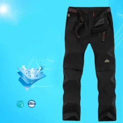 Men's Convertible Zip Off Pants Hiking Pants Trousers Summer Outdoor Waterproof Breathable Quick Dry Multi Pockets Pants / Trousers Bottoms Elastic Waist Army Green Khaki Camping / Hiking Fishing