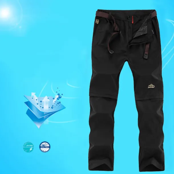 Men's Convertible Zip Off Pants Hiking Pants Trousers Summer Outdoor Waterproof Breathable Quick Dry Multi Pockets Pants / Trousers Bottoms Elastic Waist Army Green Khaki Camping / Hiking Fishing