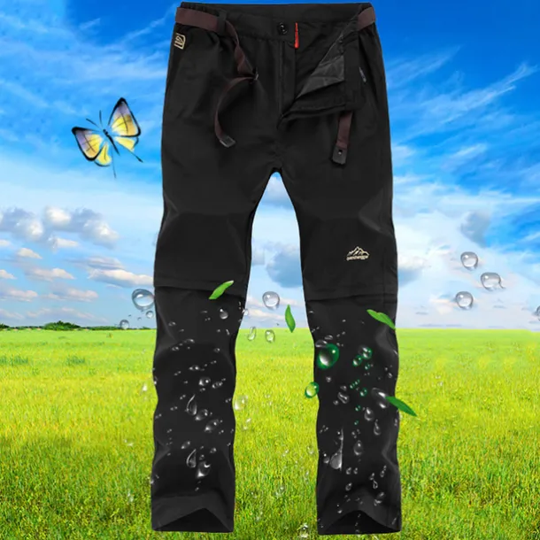 Men's Convertible Zip Off Pants Hiking Pants Trousers Summer Outdoor Waterproof Breathable Quick Dry Multi Pockets Pants / Trousers Bottoms Elastic Waist Army Green Khaki Camping / Hiking Fishing