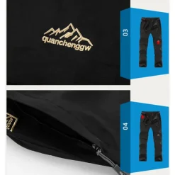 Men's Convertible Zip Off Pants Hiking Pants Trousers Summer Outdoor Waterproof Breathable Quick Dry Multi Pockets Pants / Trousers Bottoms Elastic Waist Army Green Khaki Camping / Hiking Fishing