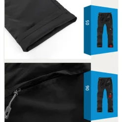 Men's Convertible Zip Off Pants Hiking Pants Trousers Summer Outdoor Waterproof Breathable Quick Dry Multi Pockets Pants / Trousers Bottoms Elastic Waist Army Green Khaki Camping / Hiking Fishing