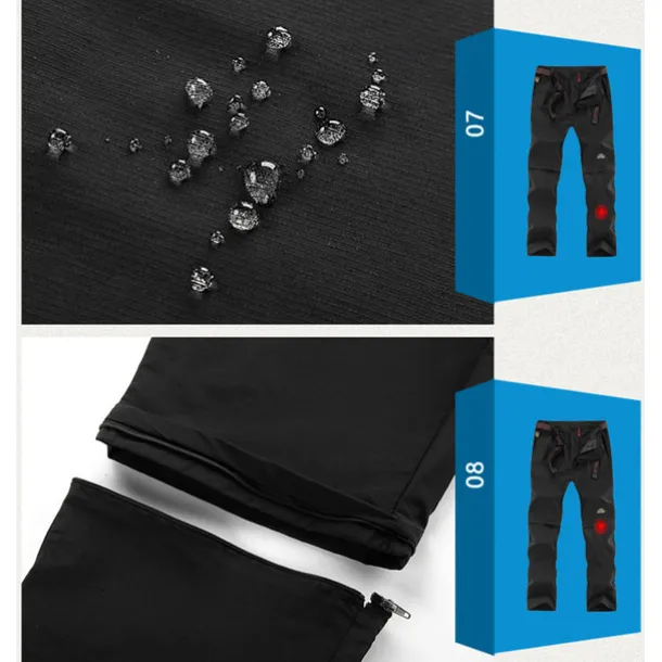 Men's Convertible Zip Off Pants Hiking Pants Trousers Summer Outdoor Waterproof Breathable Quick Dry Multi Pockets Pants / Trousers Bottoms Elastic Waist Army Green Khaki Camping / Hiking Fishing