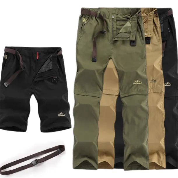 Men's Convertible Zip Off Pants Hiking Pants Trousers Summer Outdoor Waterproof Breathable Quick Dry Multi Pockets Pants / Trousers Bottoms Elastic Waist Army Green Khaki Camping / Hiking Fishing