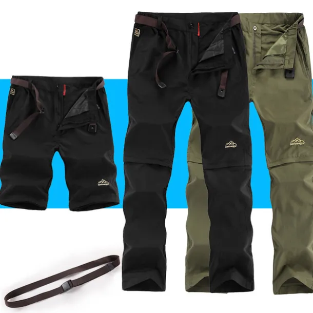 Men's Convertible Zip Off Pants Hiking Pants Trousers Summer Outdoor Waterproof Breathable Quick Dry Multi Pockets Pants / Trousers Bottoms Elastic Waist Army Green Khaki Camping / Hiking Fishing