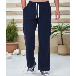 Men's Corduroy Pants Trousers Casual Pants Drawstring Elastic Waist Multi Pocket Plain Comfort Sports Outdoor Daily Fashion Casual Black Army Green Micro-elastic