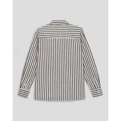 Men's Cotton Black Long Sleeve Striped Fold-over Collar School Formal Clothing Apparel Elegant Active Vacation Vintage