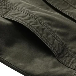 Men's Cotton Embroidered Military Jacket Cargo Jacket with Shoulder Straps Long Sleeve Standing Collar Multi-Pockets Coat Trucker Jacket US Flag Print Tactical Outerwear