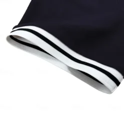 Men's Cotton Polo Shirt Golf Shirt Business Casual Ribbed Polo Collar Short Sleeve Fashion Basic Solid Color Color Block Buttons Summer Spring & Fall Regular Fit Light Blue Black Blue Cotton Polo