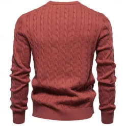 Men's Cotton Pullover Sweater Jumper Knit Embroidery Deer Crew Neck Knitwear Elegant Christmas Outdoor Clothing Apparel Fall Winter Black White S M L