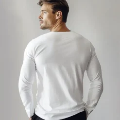 Men's Cotton T shirt Tee Embroidered Palm Tree Crew Neck Training Outdoor Long Sleeve Clothing Apparel Elegant Warm Vacation Vintage