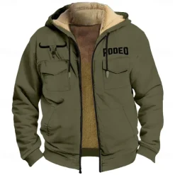 Men's Cow Fleece Hoodie Hoodies Fashion Cool Long Sleeve Hooded Holiday Hunting Streetwear Blue Brown Zipper Pocket Fall Winter Designer