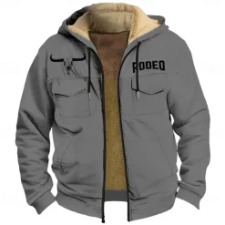 Men's Cow Fleece Hoodie Hoodies Fashion Cool Long Sleeve Hooded Holiday Hunting Streetwear Blue Brown Zipper Pocket Fall Winter Designer