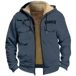 Men's Cow Fleece Hoodie Hoodies Fashion Cool Long Sleeve Hooded Holiday Hunting Streetwear Blue Brown Zipper Pocket Fall Winter Designer