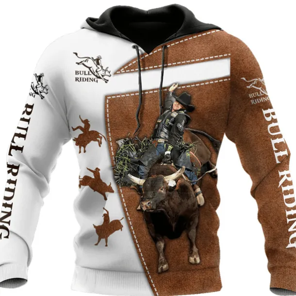Men's Cow Graphic Prints Hoodie Hoodies Sweatshirt Streetwear Designer Long Sleeve Hooded Daily Sports Brown Print Spring & Summer Designer