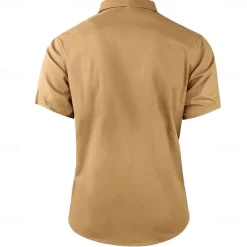 Men's Cow Print Work Shirt Western Shirt Cargo Shirt Short Sleeve Vintage Casual Western Style Sports & Outdoor Going out Summer Spring Turndown Print Brown Green Khaki