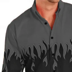 Men's Cowboy Western Shirt Button Up Shirt Cowboy Shirt Long Sleeve Fashion Designer Western Daily Fall & Winter Turndown Collared Shirts 3D Print Front Pocket Red Purple Brown Green Blue+Blue