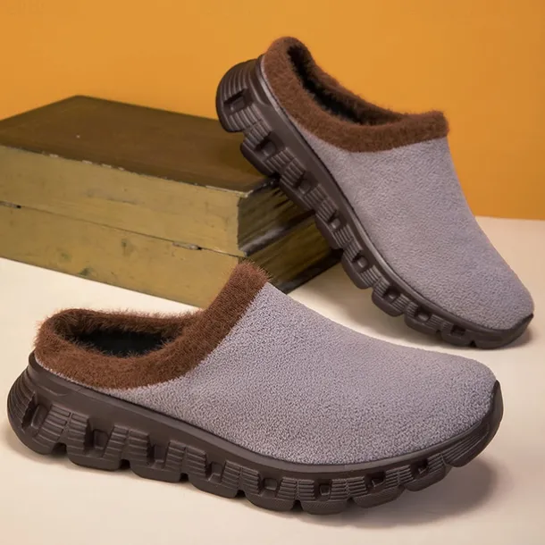 Men's Cozy Slip-On Winter Clogs with Plush Lining and Anti-Slip Sole - Comfortable Indoor and Outdoor Shoes for Cold Weather