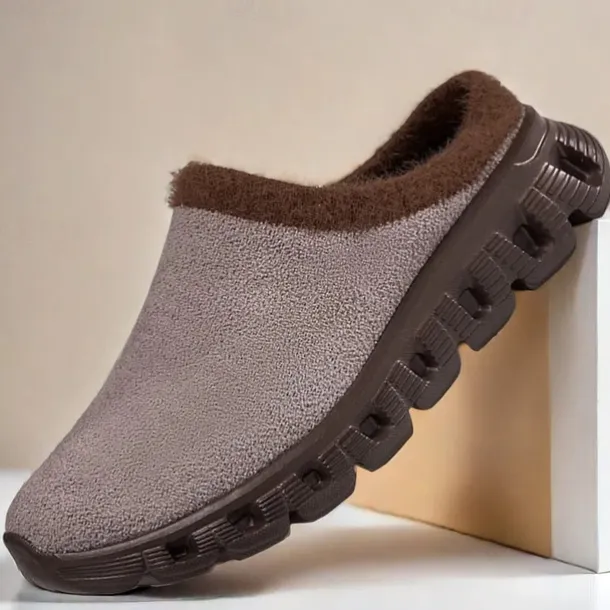 Men's Cozy Slip-On Winter Clogs with Plush Lining and Anti-Slip Sole - Comfortable Indoor and Outdoor Shoes for Cold Weather