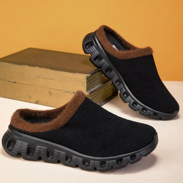 Men's Cozy Slip-On Winter Clogs with Plush Lining and Anti-Slip Sole - Comfortable Indoor and Outdoor Shoes for Cold Weather