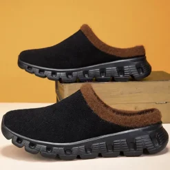 Men's Cozy Slip-On Winter Clogs with Plush Lining and Anti-Slip Sole - Comfortable Indoor and Outdoor Shoes for Cold Weather