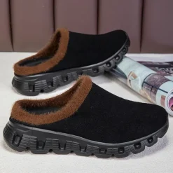 Men's Cozy Slip-On Winter Clogs with Plush Lining and Anti-Slip Sole - Comfortable Indoor and Outdoor Shoes for Cold Weather
