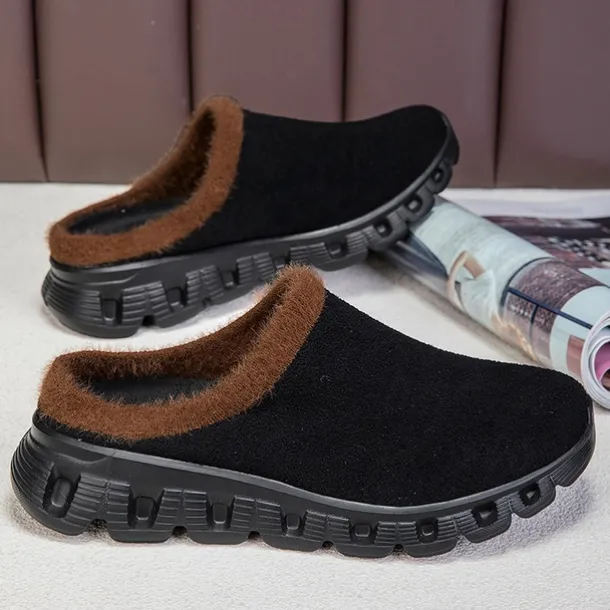 Men's Cozy Slip-On Winter Clogs with Plush Lining and Anti-Slip Sole - Comfortable Indoor and Outdoor Shoes for Cold Weather