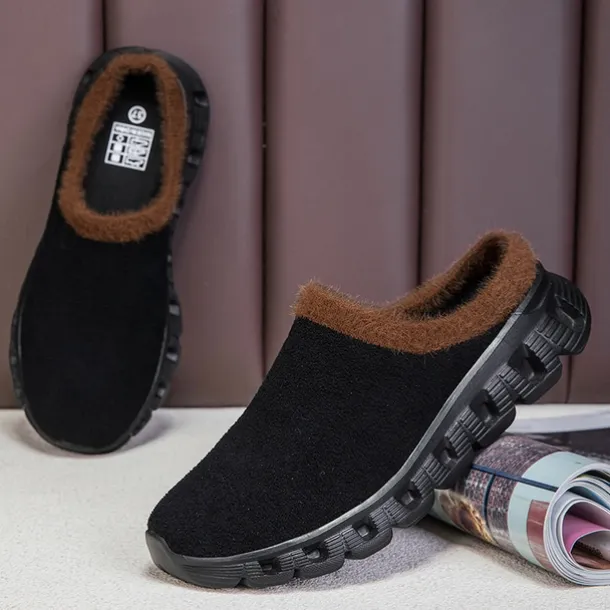Men's Cozy Slip-On Winter Clogs with Plush Lining and Anti-Slip Sole - Comfortable Indoor and Outdoor Shoes for Cold Weather