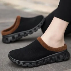 Men's Cozy Slip-On Winter Clogs with Plush Lining and Anti-Slip Sole - Comfortable Indoor and Outdoor Shoes for Cold Weather