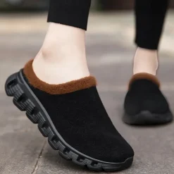 Men's Cozy Slip-On Winter Clogs with Plush Lining and Anti-Slip Sole - Comfortable Indoor and Outdoor Shoes for Cold Weather