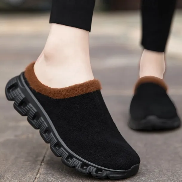 Men's Cozy Slip-On Winter Clogs with Plush Lining and Anti-Slip Sole - Comfortable Indoor and Outdoor Shoes for Cold Weather