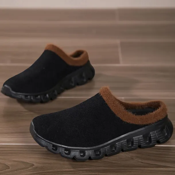 Men's Cozy Slip-On Winter Clogs with Plush Lining and Anti-Slip Sole - Comfortable Indoor and Outdoor Shoes for Cold Weather