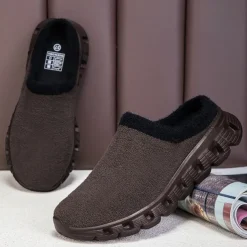 Men's Cozy Slip-On Winter Clogs with Plush Lining and Anti-Slip Sole - Comfortable Indoor and Outdoor Shoes for Cold Weather