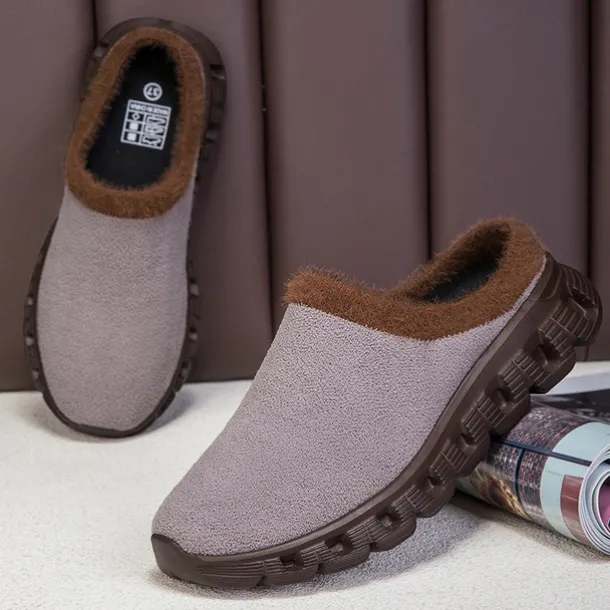 Men's Cozy Slip-On Winter Clogs with Plush Lining and Anti-Slip Sole - Comfortable Indoor and Outdoor Shoes for Cold Weather