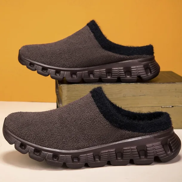 Men's Cozy Slip-On Winter Clogs with Plush Lining and Anti-Slip Sole - Comfortable Indoor and Outdoor Shoes for Cold Weather