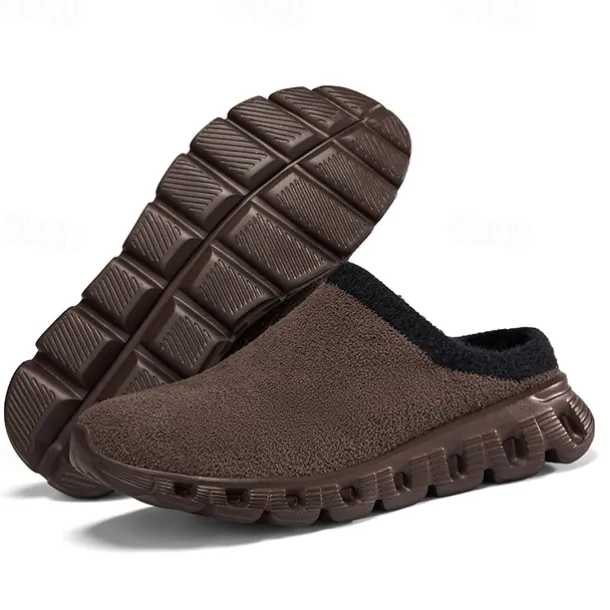 Men's Cozy Slip-On Winter Clogs with Plush Lining and Anti-Slip Sole - Comfortable Indoor and Outdoor Shoes for Cold Weather