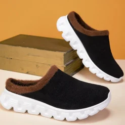 Men's Cozy Slip-On Winter Clogs with Plush Lining and Anti-Slip Sole - Comfortable Indoor and Outdoor Shoes for Cold Weather
