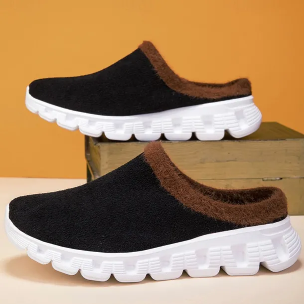 Men's Cozy Slip-On Winter Clogs with Plush Lining and Anti-Slip Sole - Comfortable Indoor and Outdoor Shoes for Cold Weather