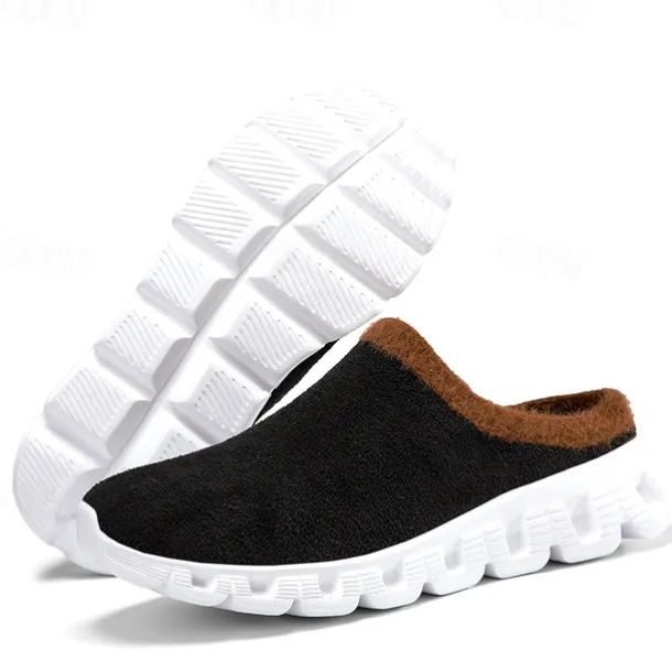 Men's Cozy Slip-On Winter Clogs with Plush Lining and Anti-Slip Sole - Comfortable Indoor and Outdoor Shoes for Cold Weather