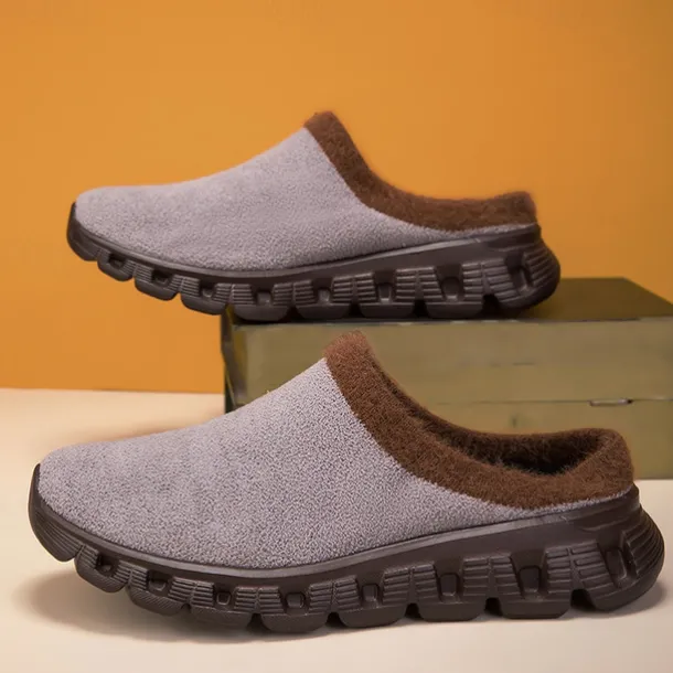Men's Cozy Slip-On Winter Clogs with Plush Lining and Anti-Slip Sole - Comfortable Indoor and Outdoor Shoes for Cold Weather