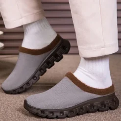 Men's Cozy Slip-On Winter Clogs with Plush Lining and Anti-Slip Sole - Comfortable Indoor and Outdoor Shoes for Cold Weather