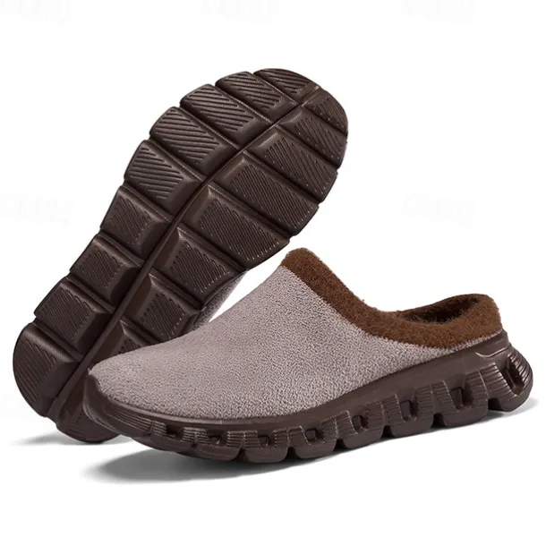 Men's Cozy Slip-On Winter Clogs with Plush Lining and Anti-Slip Sole - Comfortable Indoor and Outdoor Shoes for Cold Weather