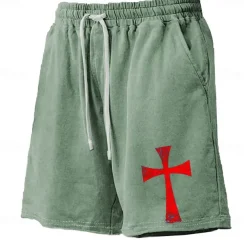 Men's Cross Board Shorts Swim Shorts Swim Trunks Mid Waist Hawaiian Casual Holiday Beach Drawstring with Mesh lining Elastic Waist Designer Clothing Apparel