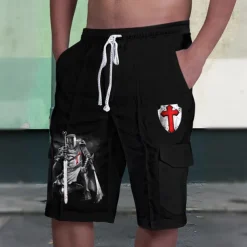 Men's Cross Halloween Costumes Shorts Mid Waist Vacation Fashion Streetwear Outdoor Casual Holiday Side Pockets Drawstring Designer Clothing Apparel