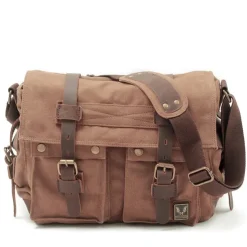 Men's Crossbody Bag Messenger Bag Crossbody Bag Canvas Cowhide Outdoor Going out Dark Gray ArmyGreen Charcoal black