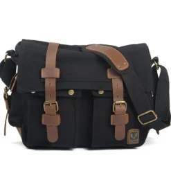 Men's Crossbody Bag Messenger Bag Crossbody Bag Canvas Cowhide Outdoor Going out Dark Gray ArmyGreen Charcoal black