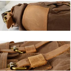 Men's Crossbody Bag Messenger Bag Crossbody Bag Canvas Cowhide Outdoor Going out Dark Gray ArmyGreen Charcoal black