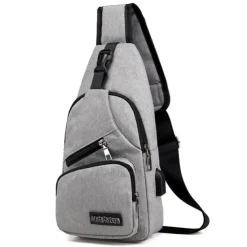 Men's Crossbody Sling Bag with USB Charging Port - Ideal for Travel, Hiking, and Daily Commutes